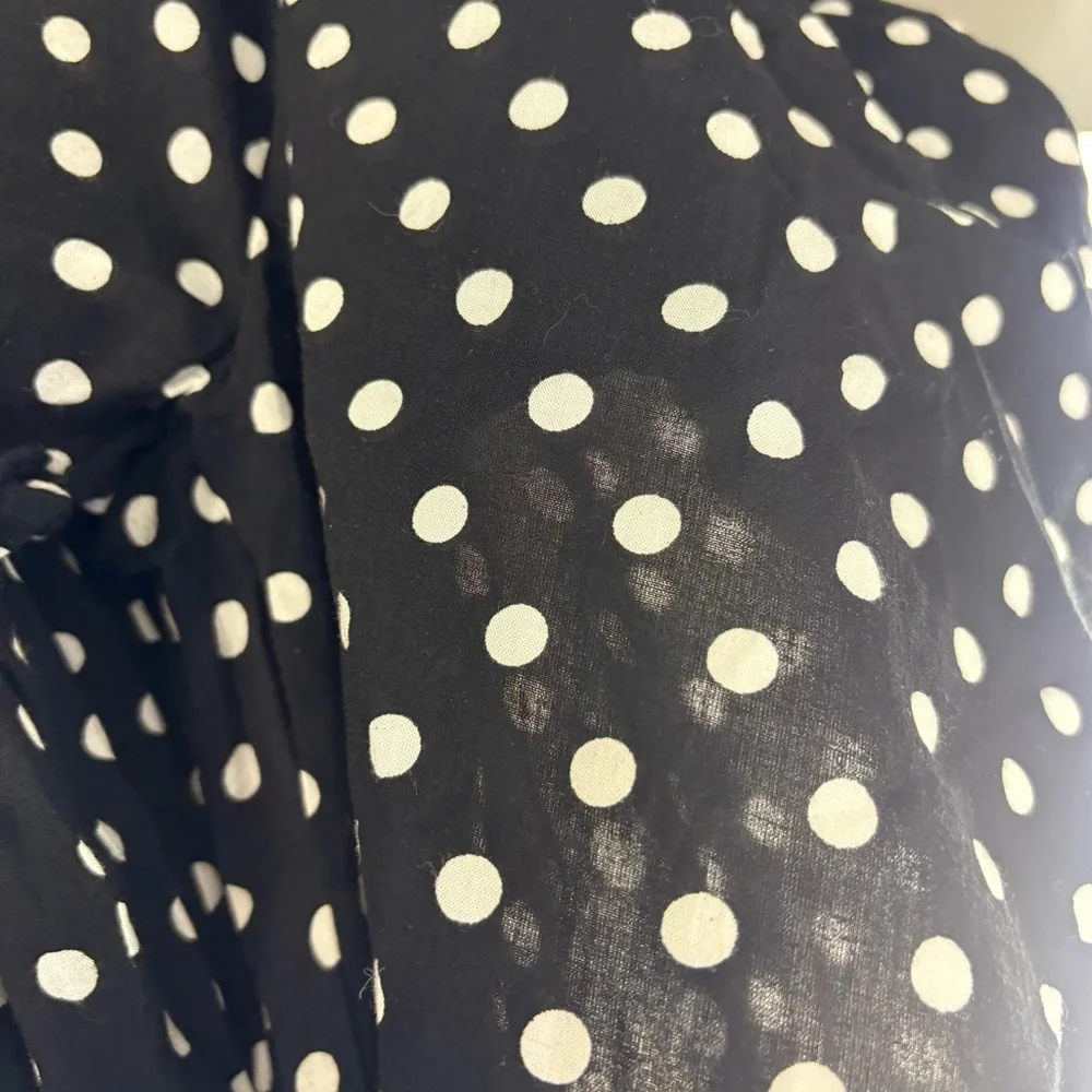 Wild Honey Black and White Polka Dot Wide-Leg Pants High Waisted Pleated Sz L - Picture 7 of 16